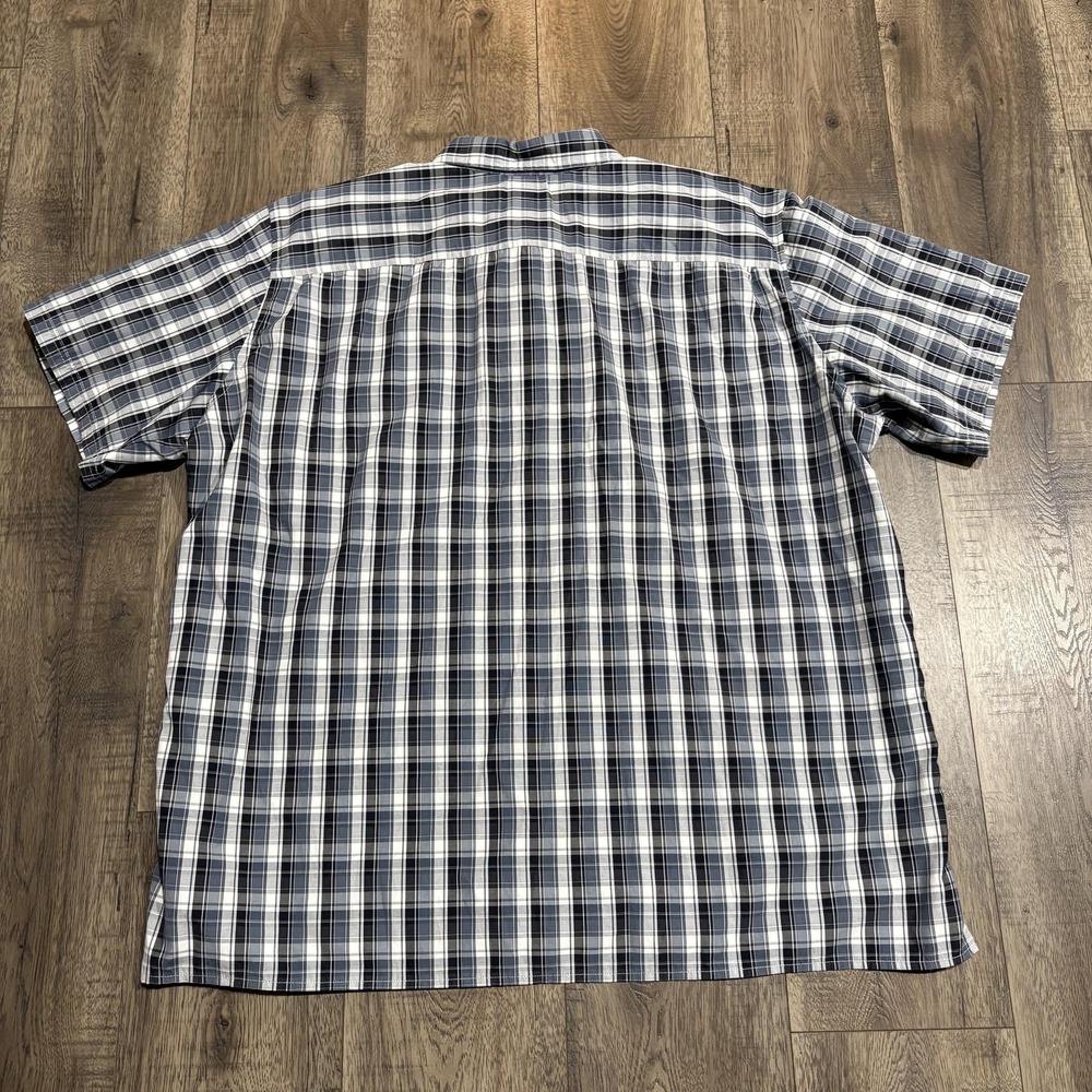 Eddie Bauer AV Shirt Mens 2XL Blue Plaid Short Sleeve Button Up Vented Outdoor - Picture 2 of 8